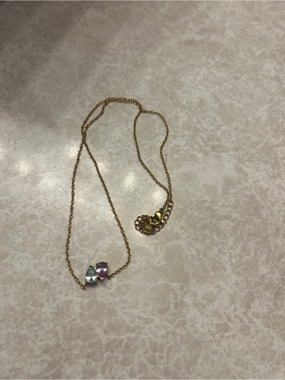 Indigo Lune Toi et Moi birthstone necklace
